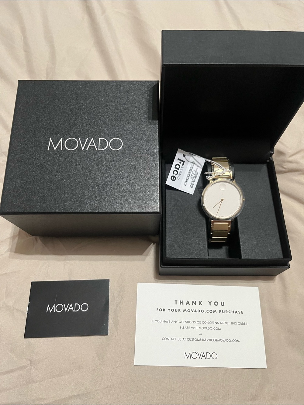 Movado Gold-Tone Men’s Minimal Dial Bracelet Watch